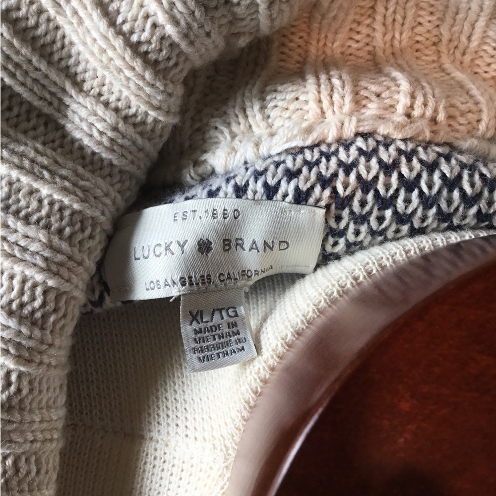 Lucky Brand Tribal Aztec Longline Open Cardigan Shawl Collar with Belt Boho - Picture 6 of 6